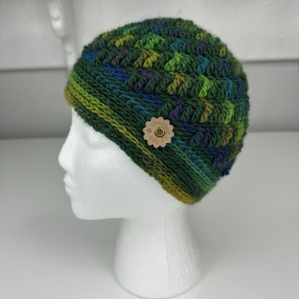 Created by Cyd Green Multi Textured Alpaca Wool Crochet Beanie Hat Women's‎ NEW